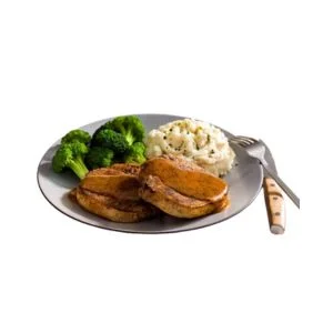 Caramel Mustard Glazed Pork Chops - Two Chop